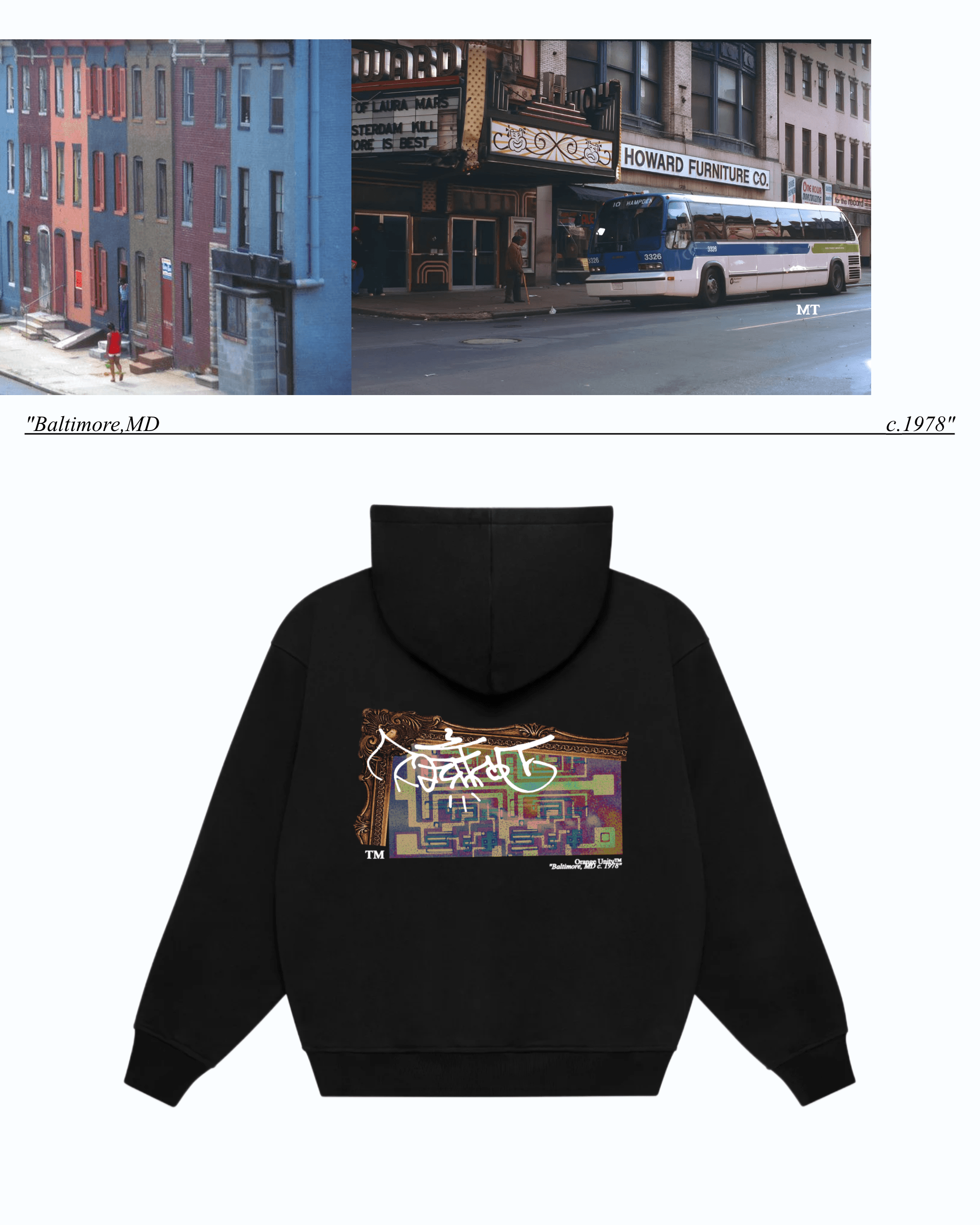 Baltimore, MD c. 1978 Hoodie — back